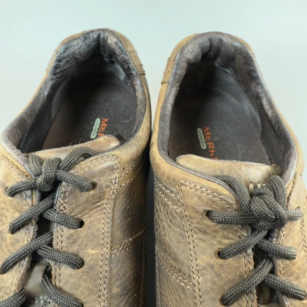 Merrell World Era Mens 14 Casual Oxfords Dark‎ Earth Brown Black Lace Up Leather
